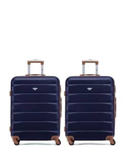 CABIN PRO Flight Knight Medium Blue Check In Hold Luggage Hardcase Travel Suitcases Set Of 2^Women Luggage