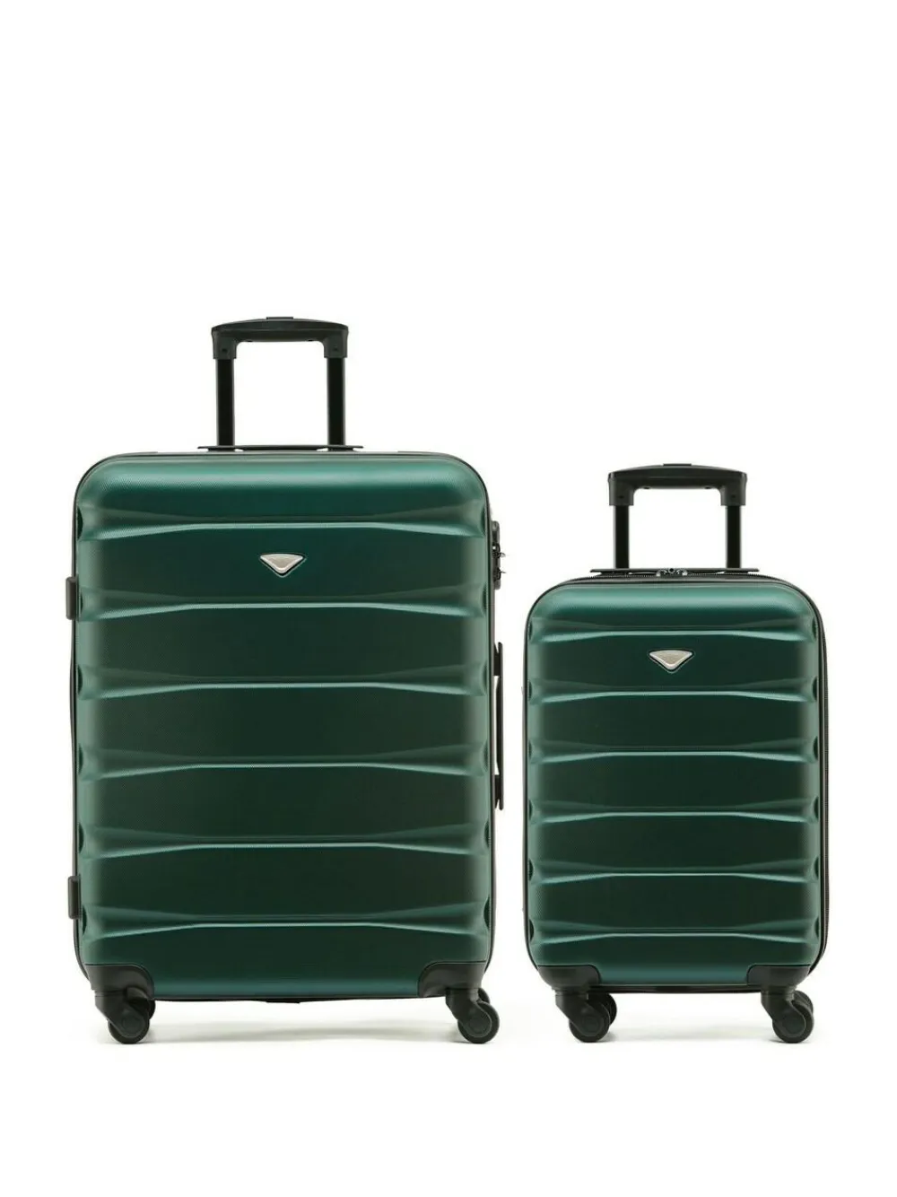 CABIN PRO Flight Knight Medium Green Check In & Small Carry On Hardcase Travel Suitcases Set Of 2^Women Luggage