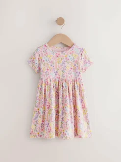 Outlet Next Floral Ribbed Jersey Dress (3mths-7yrs)