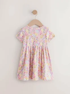 Outlet Next Floral Ribbed Jersey Dress (3mths-7yrs)