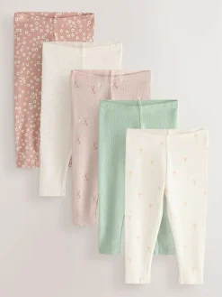 Next Ribbed Leggings 5 Pack (3mths-7yrs)^ Pants & Leggings|Multipacks