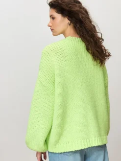 Best Next Fluro Green Soft Touch Chunky Knit Cardigan