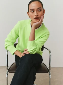 Next Fluro Green Supersoft Crew Neck Long Sleeve Jumper^Women Knitwear|Knitwear