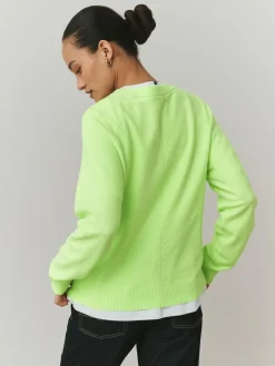 Next Fluro Green Supersoft Crew Neck Long Sleeve Jumper^Women Knitwear|Knitwear