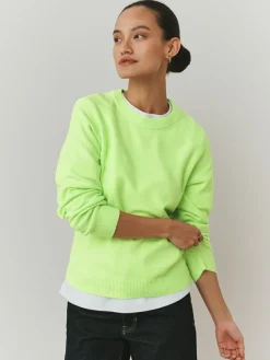 Next Fluro Green Supersoft Crew Neck Long Sleeve Jumper^Women Knitwear|Knitwear