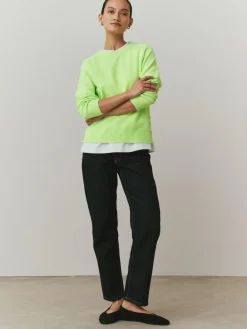 Next Fluro Green Supersoft Crew Neck Long Sleeve Jumper^Women Knitwear|Knitwear