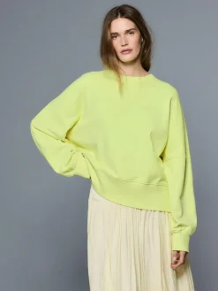 Discount Next Crew Neck Washed Sweatshirt Fluro Lime