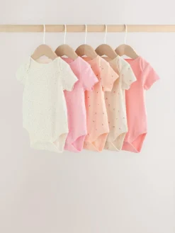 Sale Next Fluro Pink Baby Short Sleeve Bodysuits 5 Pack