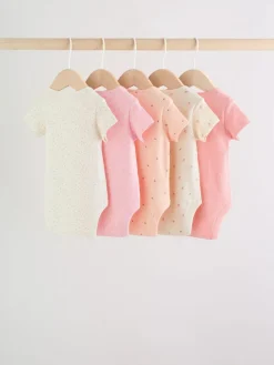 Sale Next Fluro Pink Baby Short Sleeve Bodysuits 5 Pack