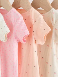 Sale Next Fluro Pink Baby Short Sleeve Bodysuits 5 Pack