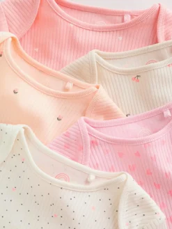 Sale Next Fluro Pink Baby Short Sleeve Bodysuits 5 Pack