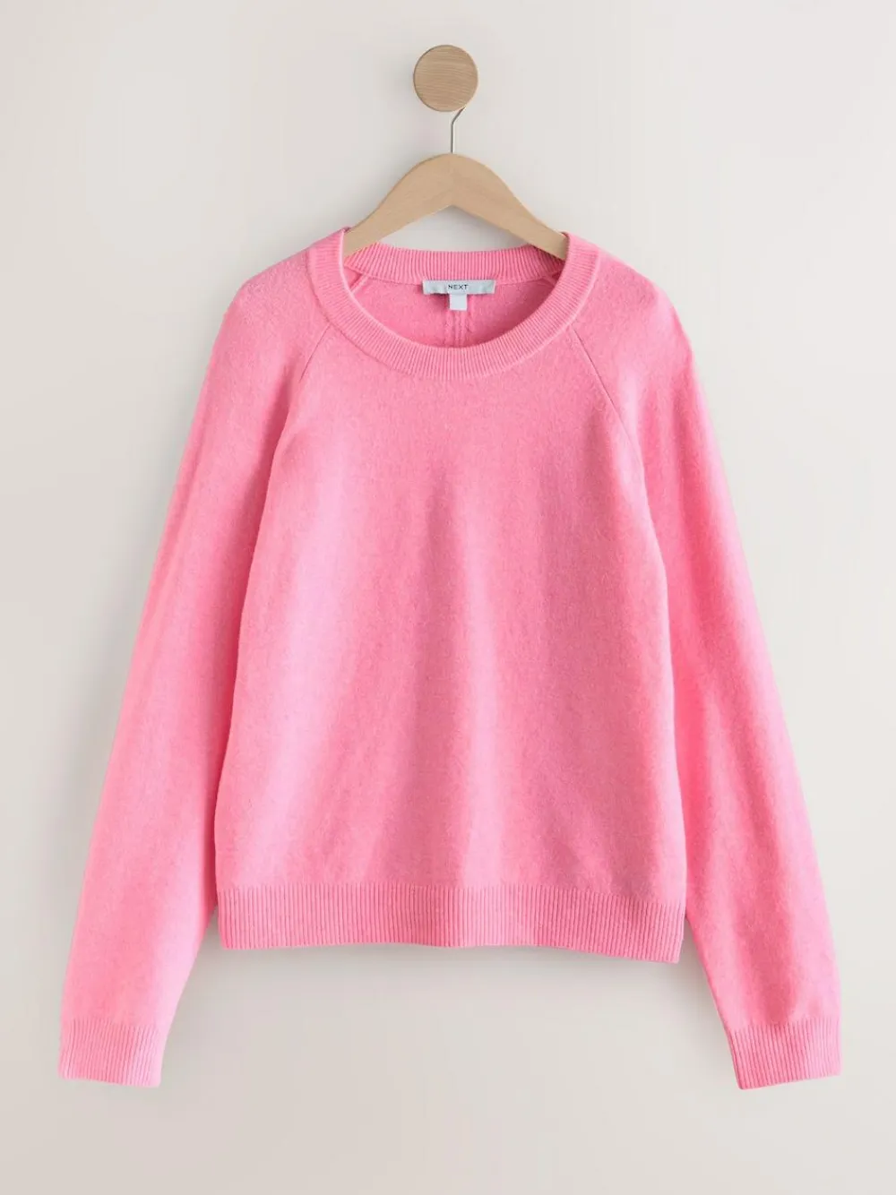Next Fluro Pink Supersoft Crew Neck Long Sleeve Jumper