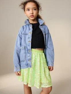 Next Sequin Skirt (3-16yrs) Fluro Yellow
