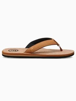 Outlet Foamlife Brown Mens Mully Cork Flip Flops