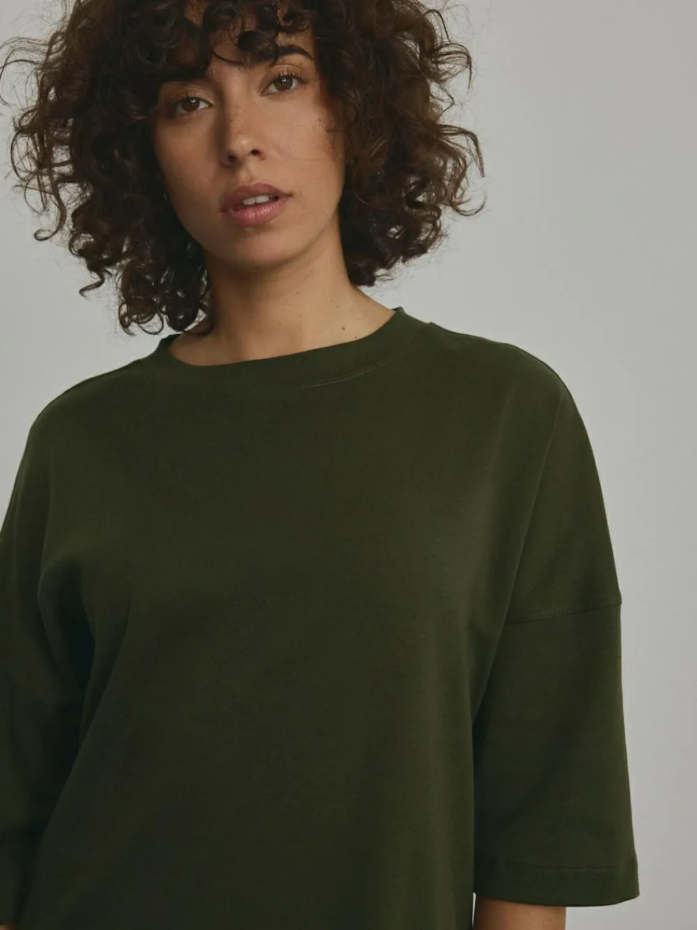 Next Forest Green Relaxed Fit Heavyweight Longline T-Shirt^Women Tops & T-Shirts