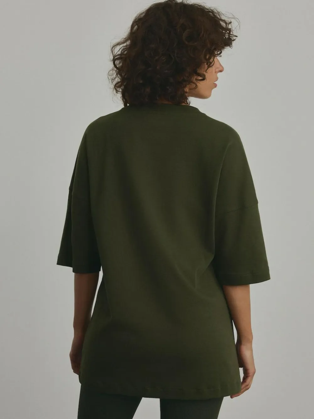 Next Forest Green Relaxed Fit Heavyweight Longline T-Shirt^Women Tops & T-Shirts