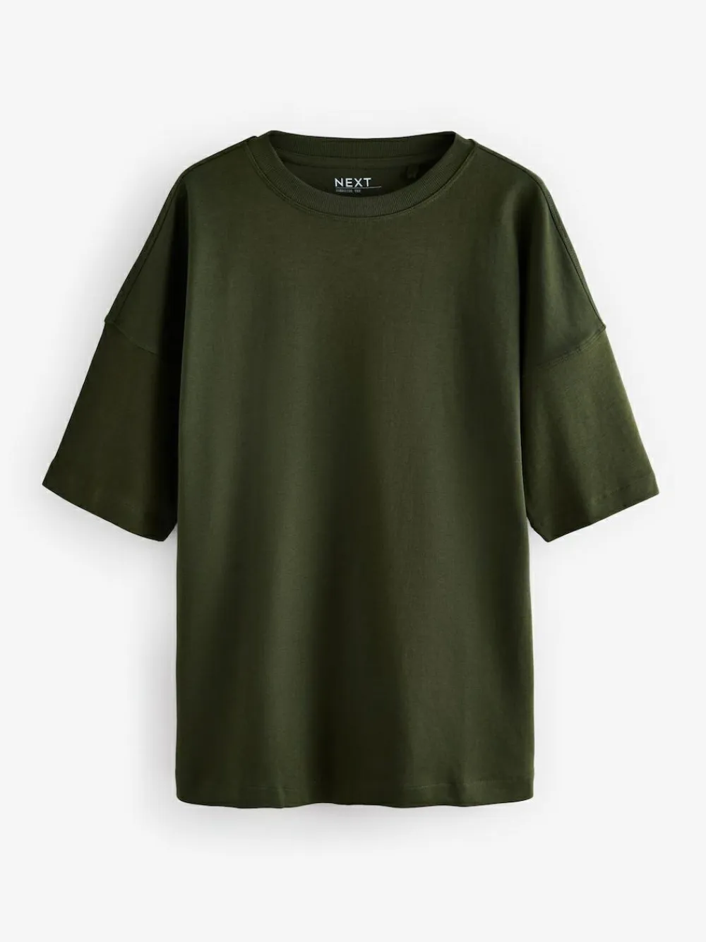 Next Forest Green Relaxed Fit Heavyweight Longline T-Shirt^Women Tops & T-Shirts