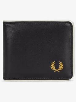 New Fred Perry Black Coated Polyester Billfold Wallet