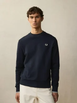 Hot Fred Perry Neck Sweatshirt Navy