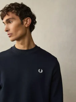 Hot Fred Perry Neck Sweatshirt Navy