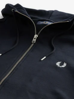 Fred Perry Navy Zip Up Hoodie^ Loungewear