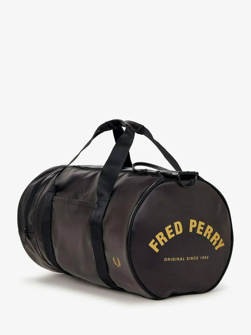 Hot Fred Perry Tonal Classic Barrel Black Bag