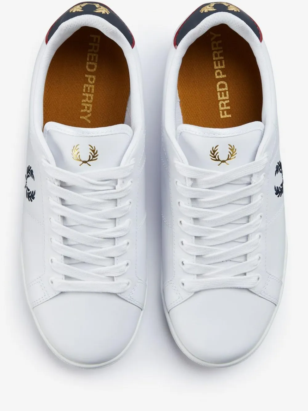 Outlet Fred Perry White B722 Leather Trainers