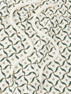 New Frescobol Carioca Rio Swim Shorts Natural Santos Lotus Print