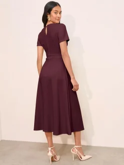 Friends Like These Petite Tab Detail Short Sleeve Midi Tailored Dress^Women Occasionwear|Midi Dresses