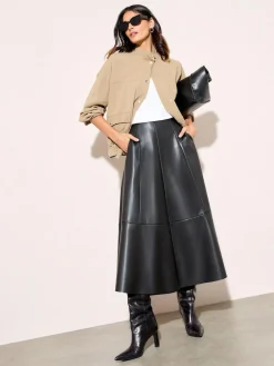 Friends Like These Faux Leather Midi Skirt^Women Skirts