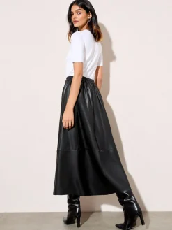 Friends Like These Faux Leather Midi Skirt^Women Skirts