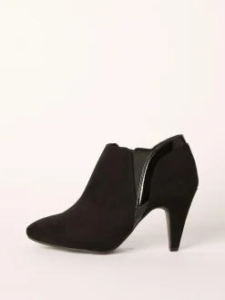 Hot Friends Like These Standard fit Mid Heel Mix Material Ankle Boots Black