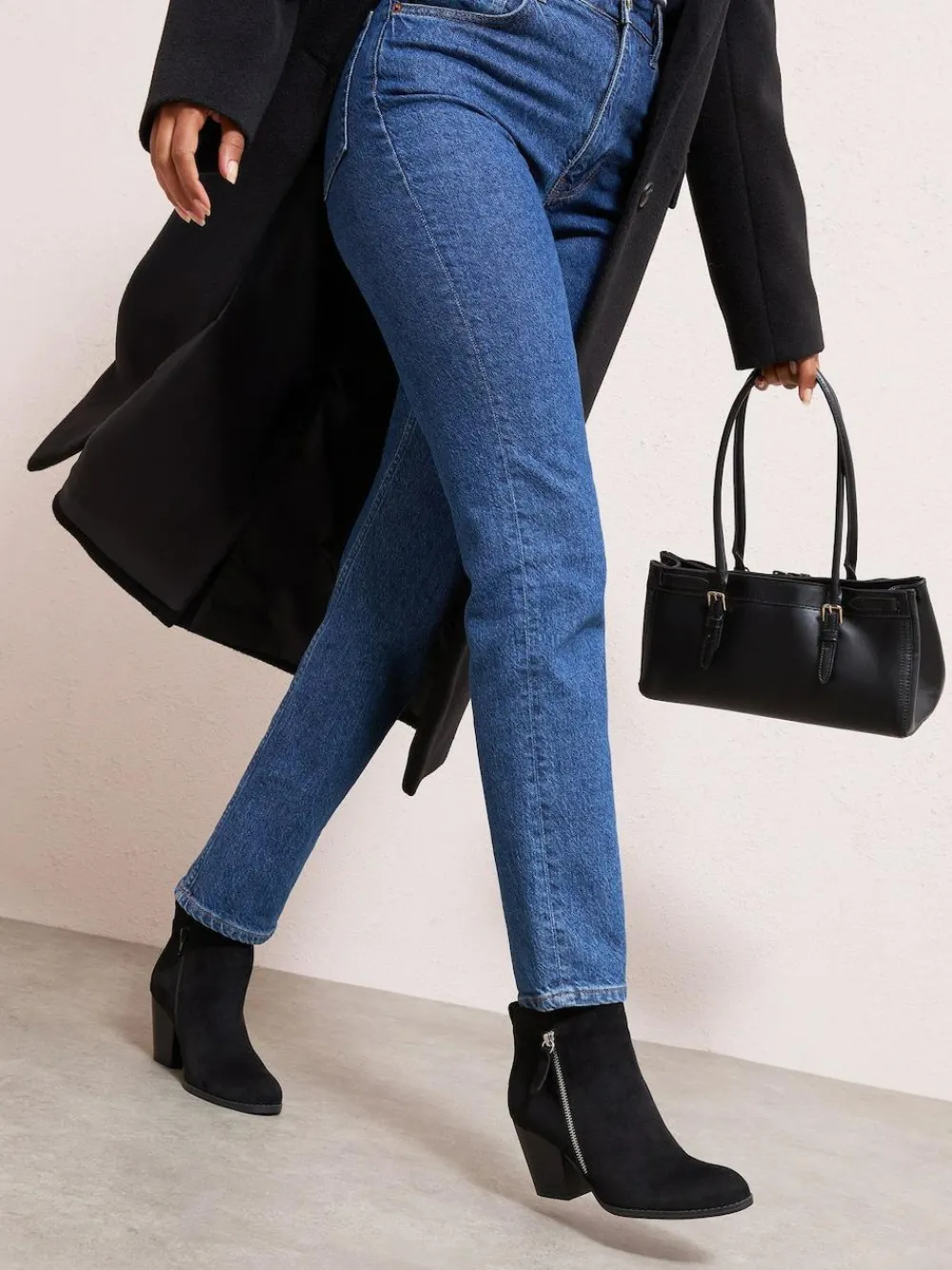 Friends Like These Wide Fit Stacked Heel Faux Suede Cuban Ankle Boots^Women Wide Fit & Extra Wide Fit|Heels