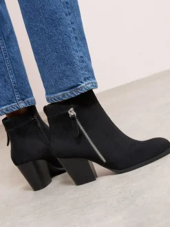 Friends Like These Wide Fit Stacked Heel Faux Suede Cuban Ankle Boots^Women Wide Fit & Extra Wide Fit|Heels