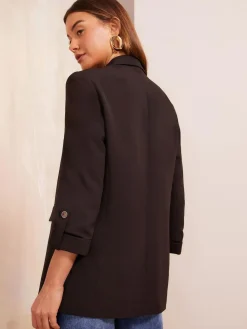 Discount Friends Like These Black Edge to Edge Tailored Sleeve Detail Blazer