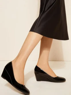 Friends Like These Standard Fit Mid Wedge Round Toe Court Shoes Black