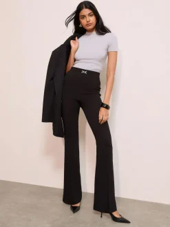 Discount Friends Like These Black Trim Sculpting Stretch Flared Trousers