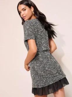 Friends Like These Boucle 2-In-1 Peplum Hem Dress^Women Occasionwear|Occasion Dresses