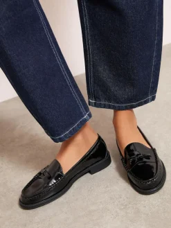 Friends Like These Patent Faux Leather Comfort Bow Smart Loafers^Women Flats