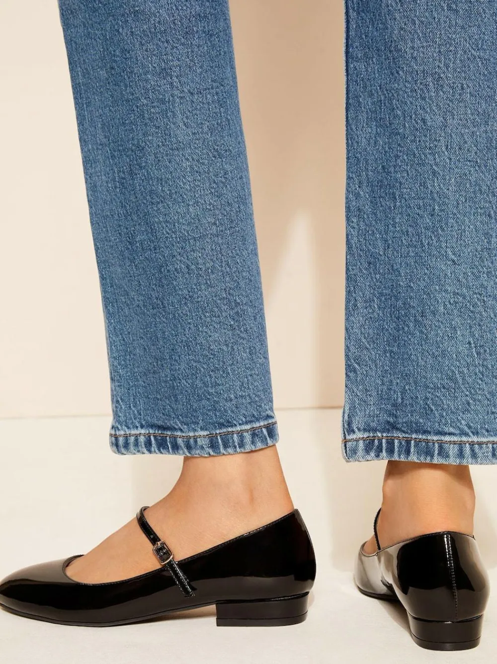 Best Friends Like These Black Standard Fit Round Toe Mary Jane Faux Leather Patent Ballerinas