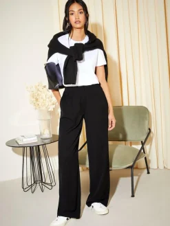 Friends Like These Petite Premium Elastic Back Tailored Wide Leg Trousers^Women Nightwear|Pants