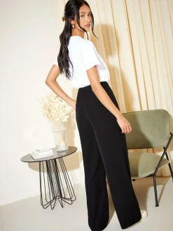 Friends Like These Petite Premium Elastic Back Tailored Wide Leg Trousers^Women Nightwear|Pants