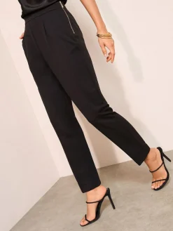 Friends Like These Black Stretch Twill Tapered Leg Trousers