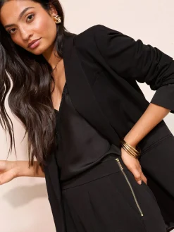 Friends Like These Black Stretch Twill Tapered Leg Trousers