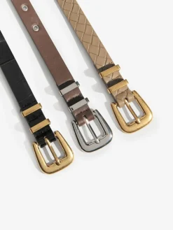 Online Friends Like These Belts 3 Pack Black/Beige/Chocolate