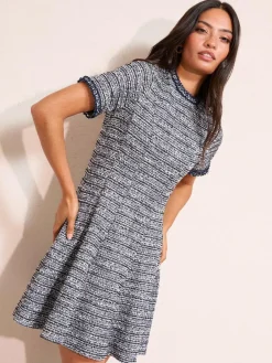 Friends Like These Blue Boucle Mini Dress^Women Dresses