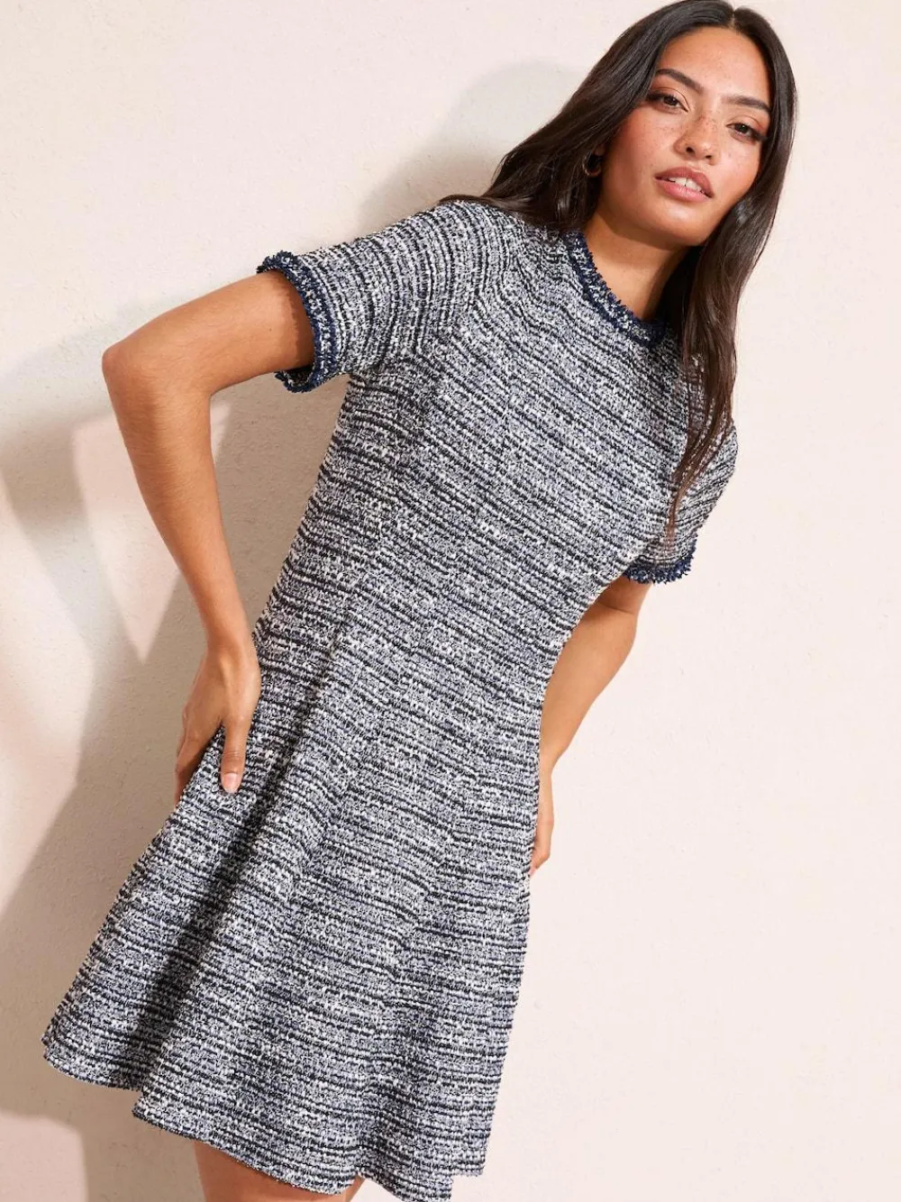 Friends Like These Blue Boucle Mini Dress^Women Dresses