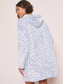 Friends Like These Blue Zebra Snoodie Robe^Women Bathrobes