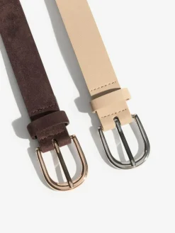 Discount Friends Like These Studded Belts 2 Pack Choc and Cream