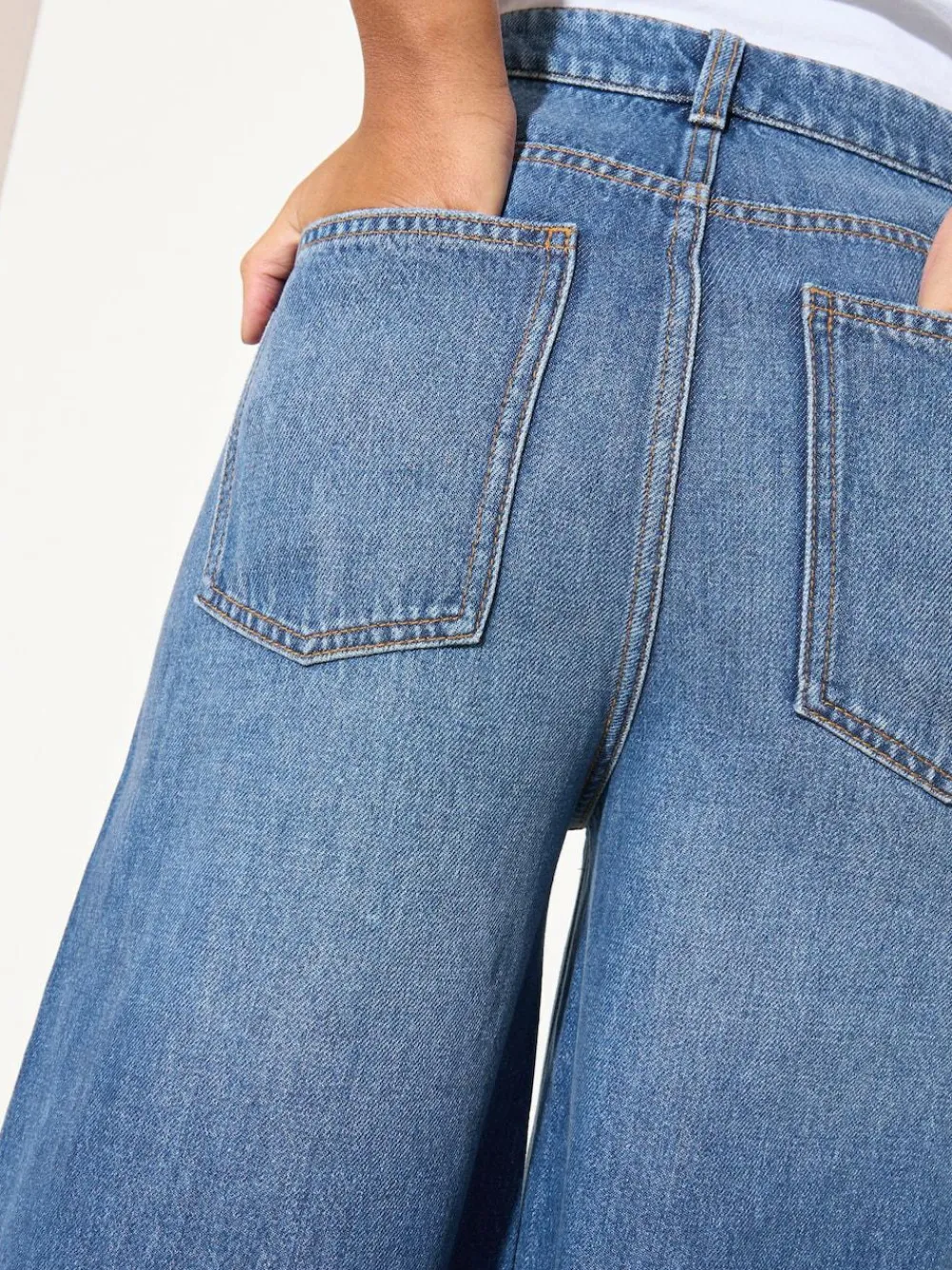 Hot Friends Like These Dark Wash Petite Wide Leg Palazzo Denim Jeans